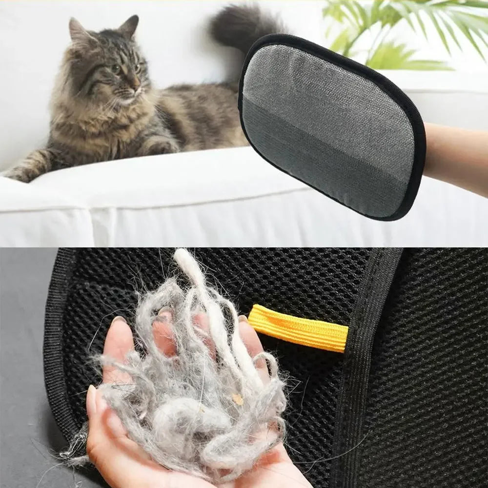 Pet Grooming Gloves – Static Hair Remover Brush for Dogs & Cats Hair Remover Brush Removing Dog Cat Hair From Sofa Carpet Clothes